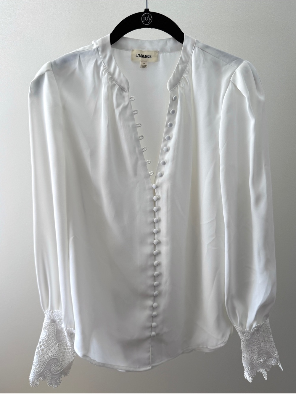 L'AGENCE Ava Lace Cuff Blouse | Size S - Picture 5 of 12